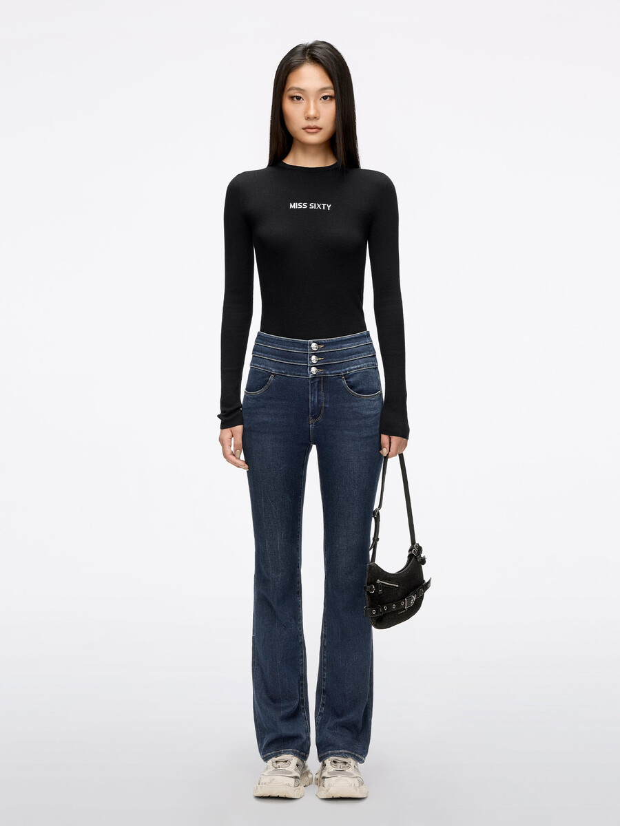 high waisted flare jeans - blue attack