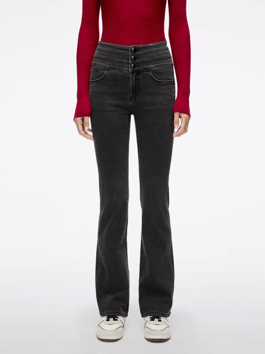 high waisted flare jeans - blue attack