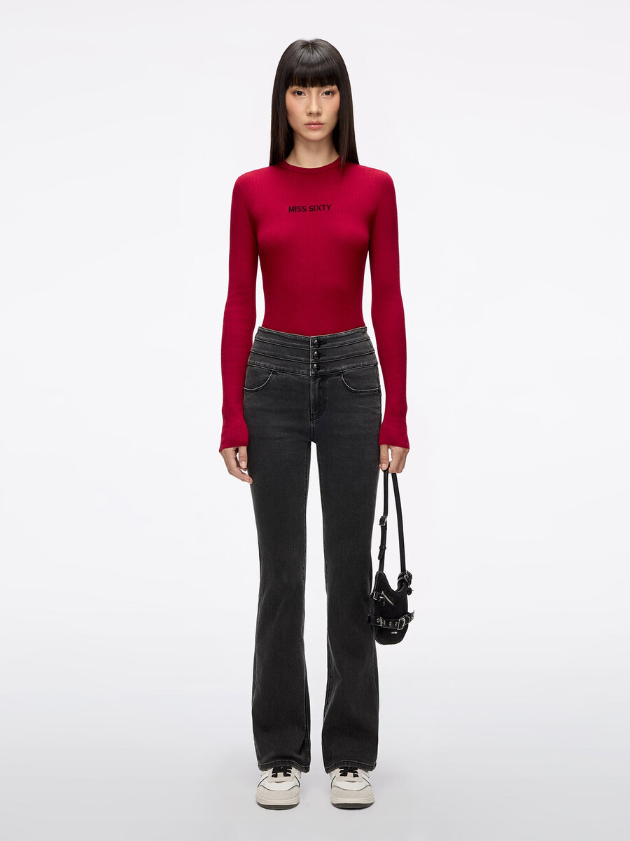 high waisted flare jeans - blue attack