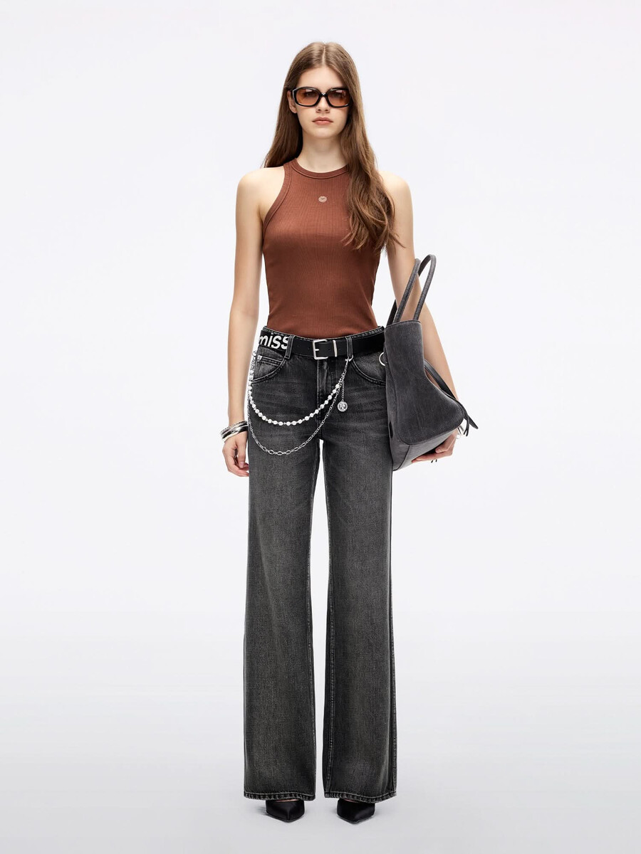 used-look-jeans mit geradem bein