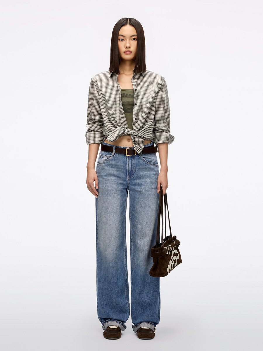 jeans mit used-look und gerader passform