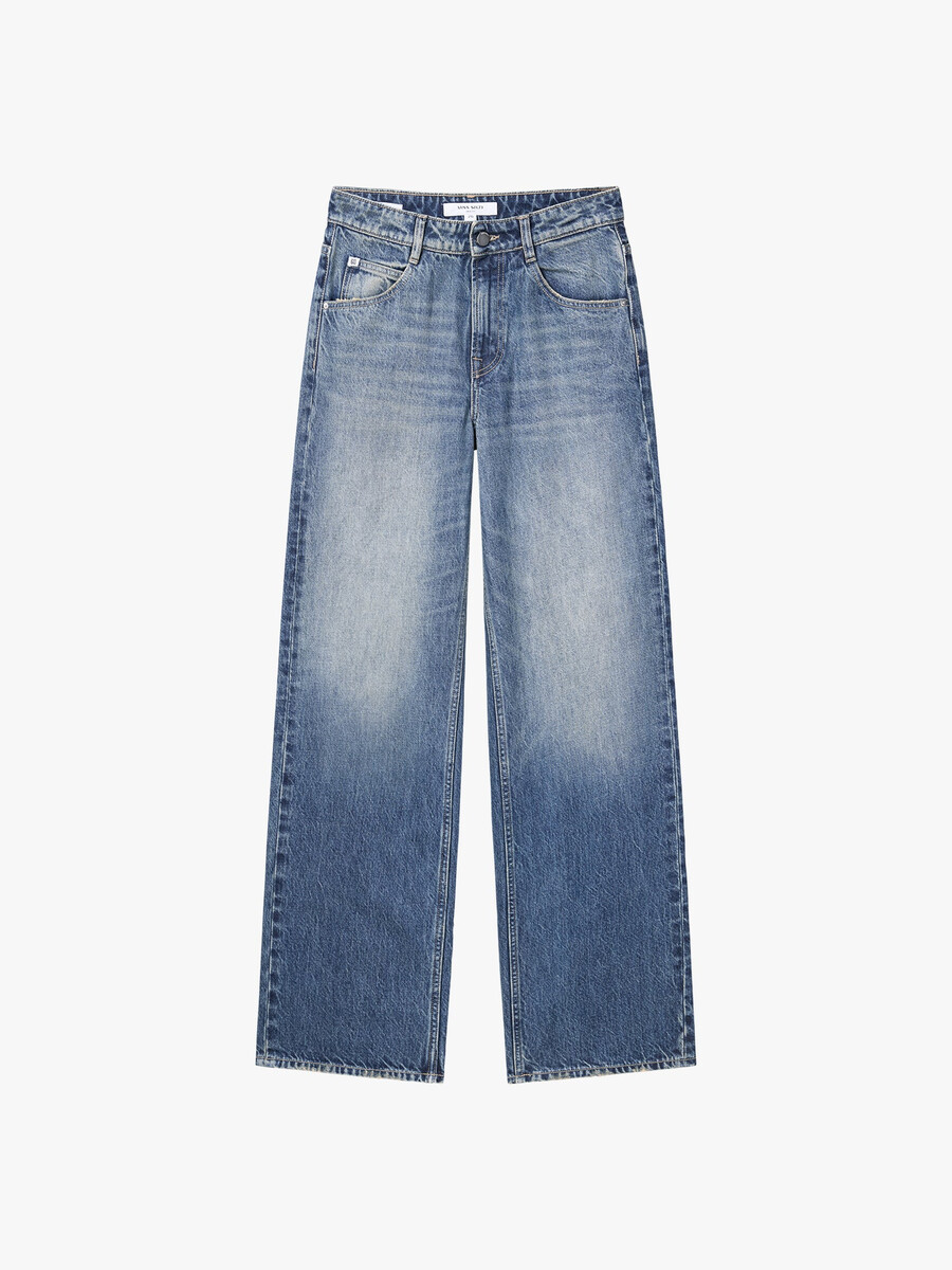 jeans mit used-look und gerader passform
