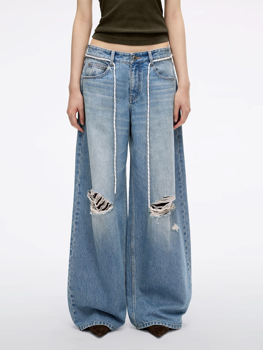 used-look-jeans mit geradem bein