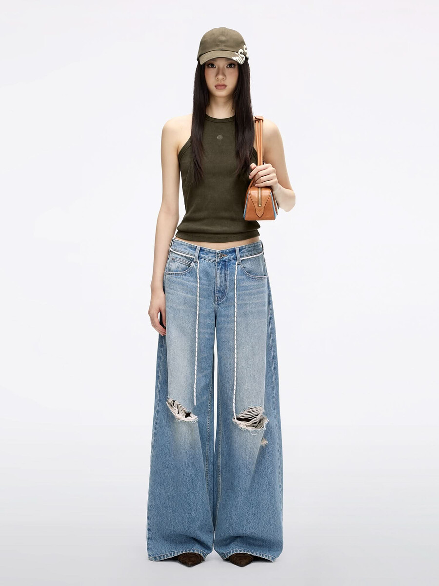 used-look-jeans mit geradem bein