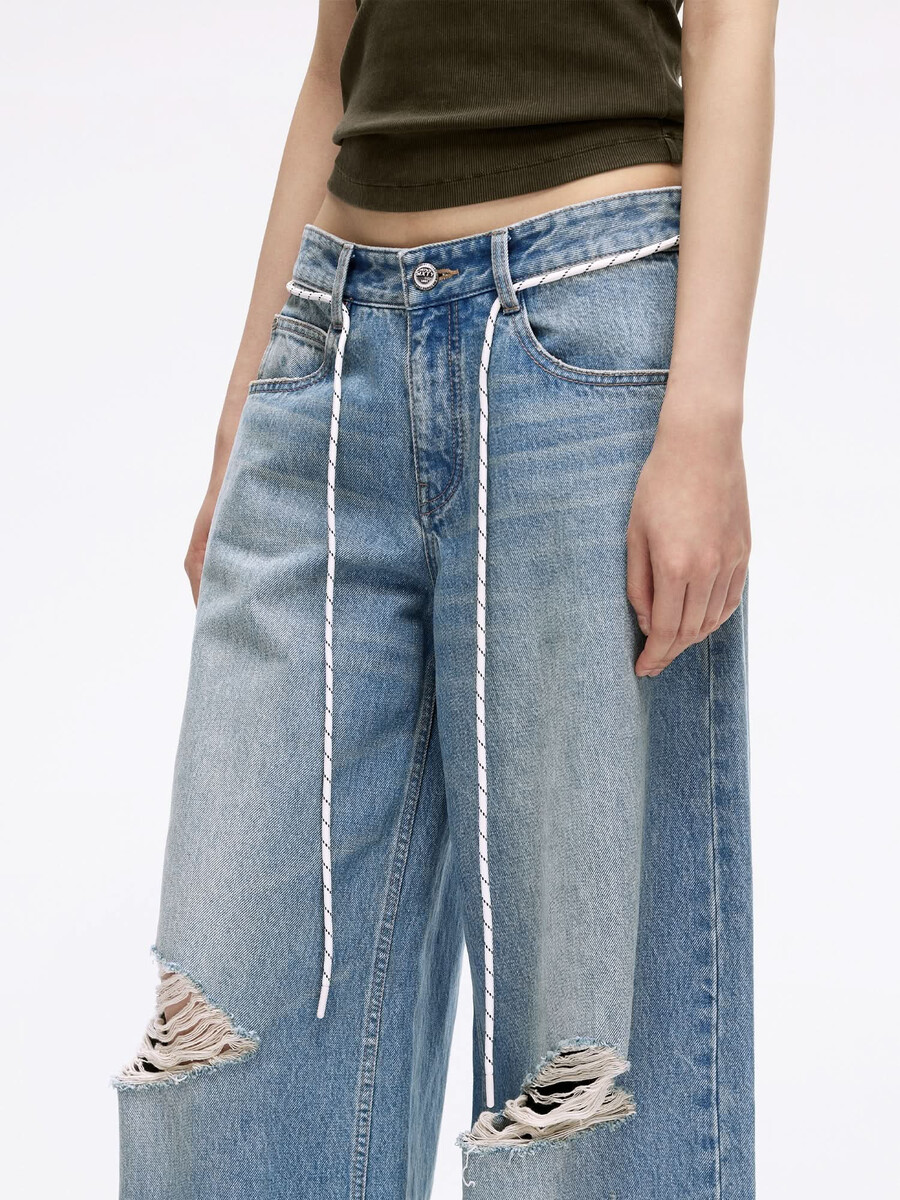 used-look-jeans mit geradem bein