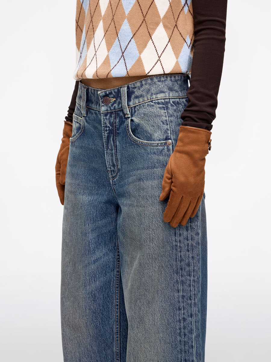patchwork loose-fit denim jeans