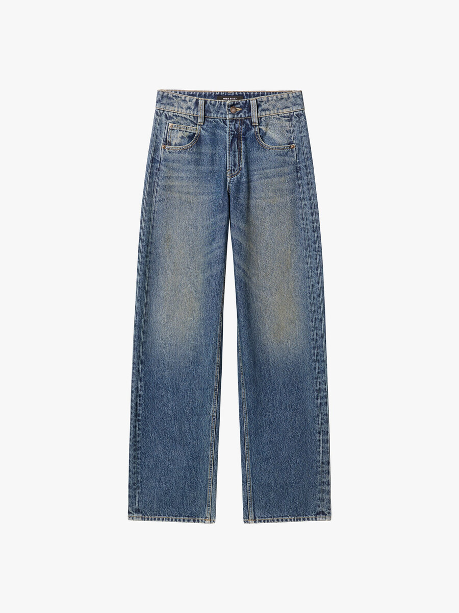 patchwork loose-fit denim jeans