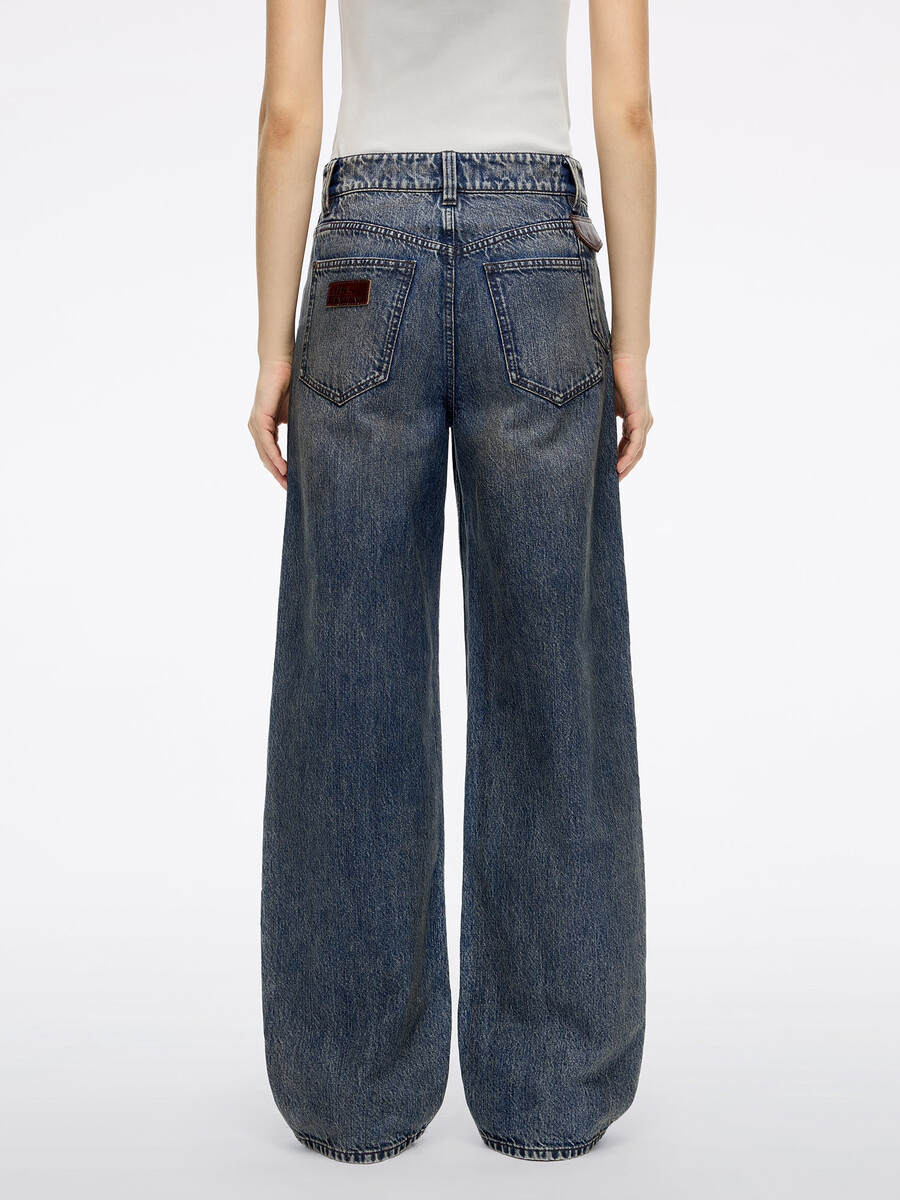 patchwork loose-fit denim jeans