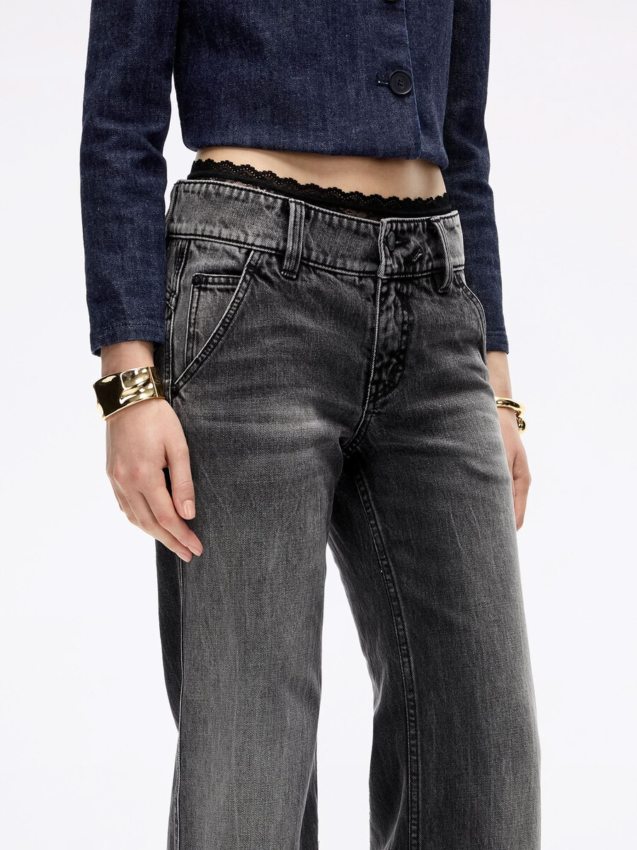 schlagjeans mit spitzeneinsatz