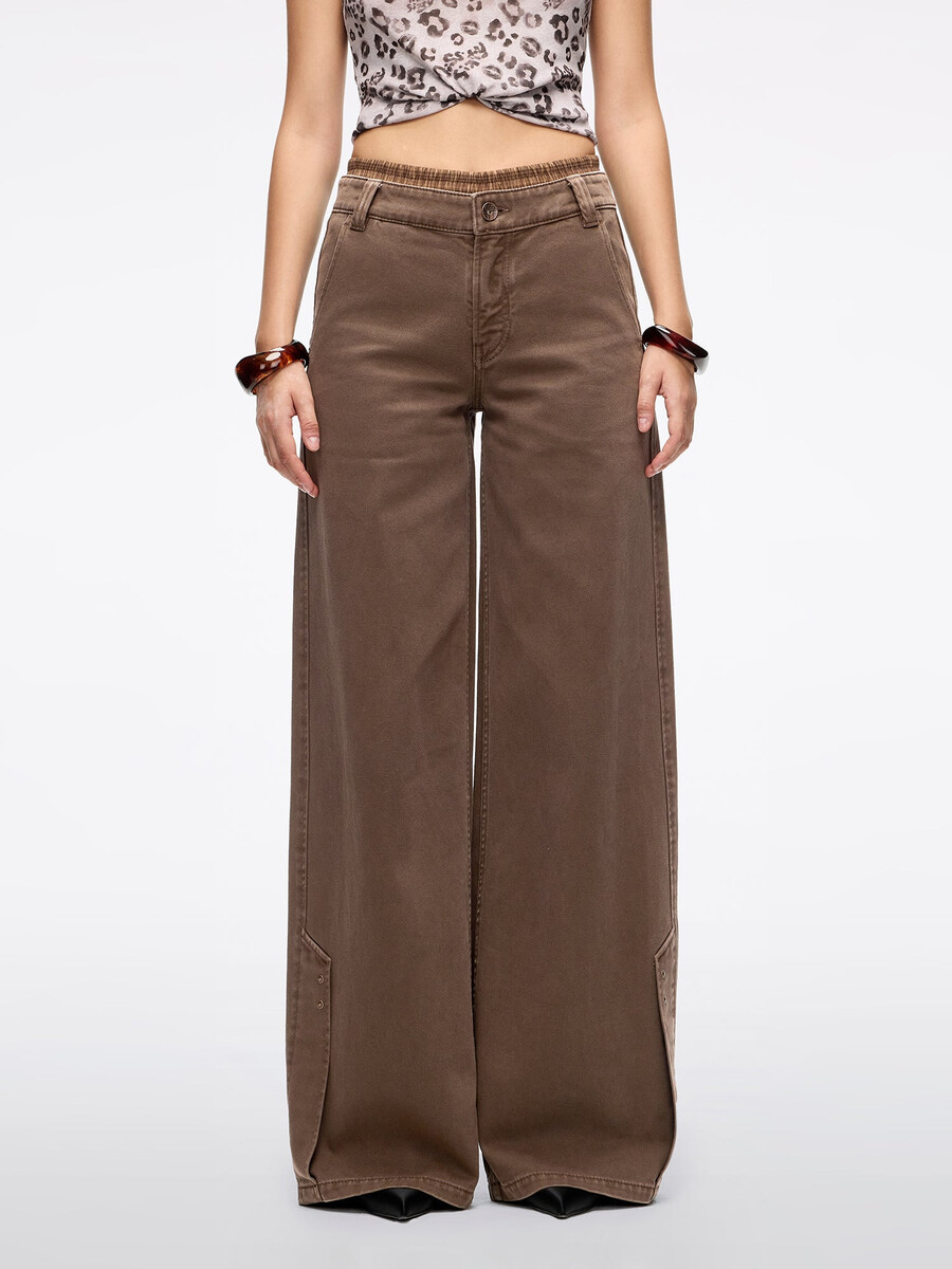 jeans mit geradem bein und doppeltem bund