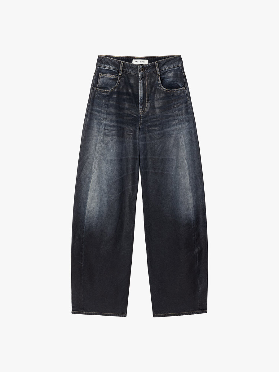 beschichtete jeans mit lockerer passform