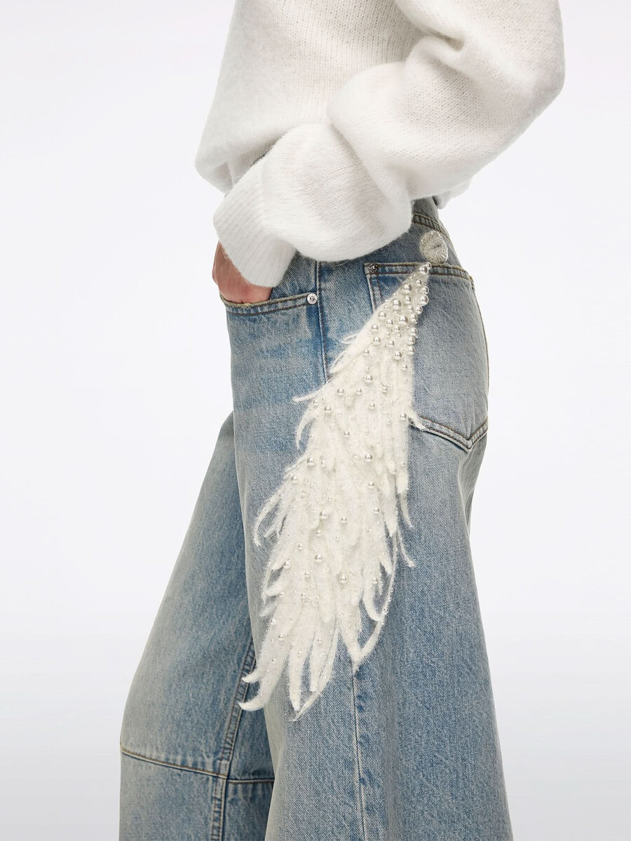 beaded wing scimitar jeans