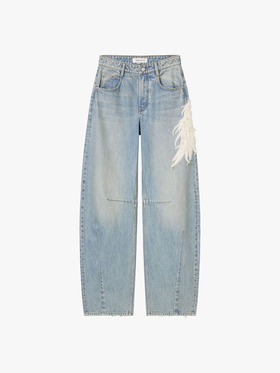 beaded wing scimitar jeans