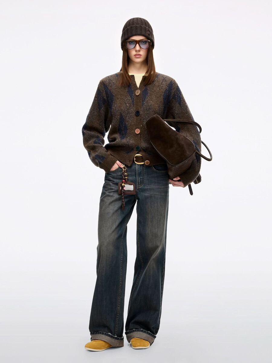 patchwork straight-leg jeans