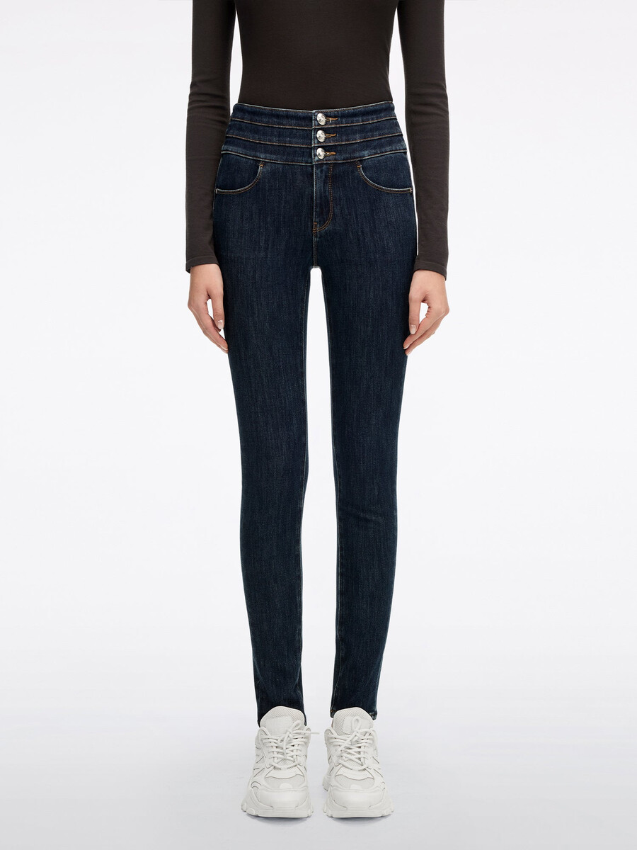 high waisted slim-fit jeans - blue attack