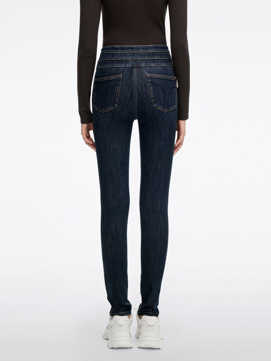 high waisted slim-fit jeans - blue attack