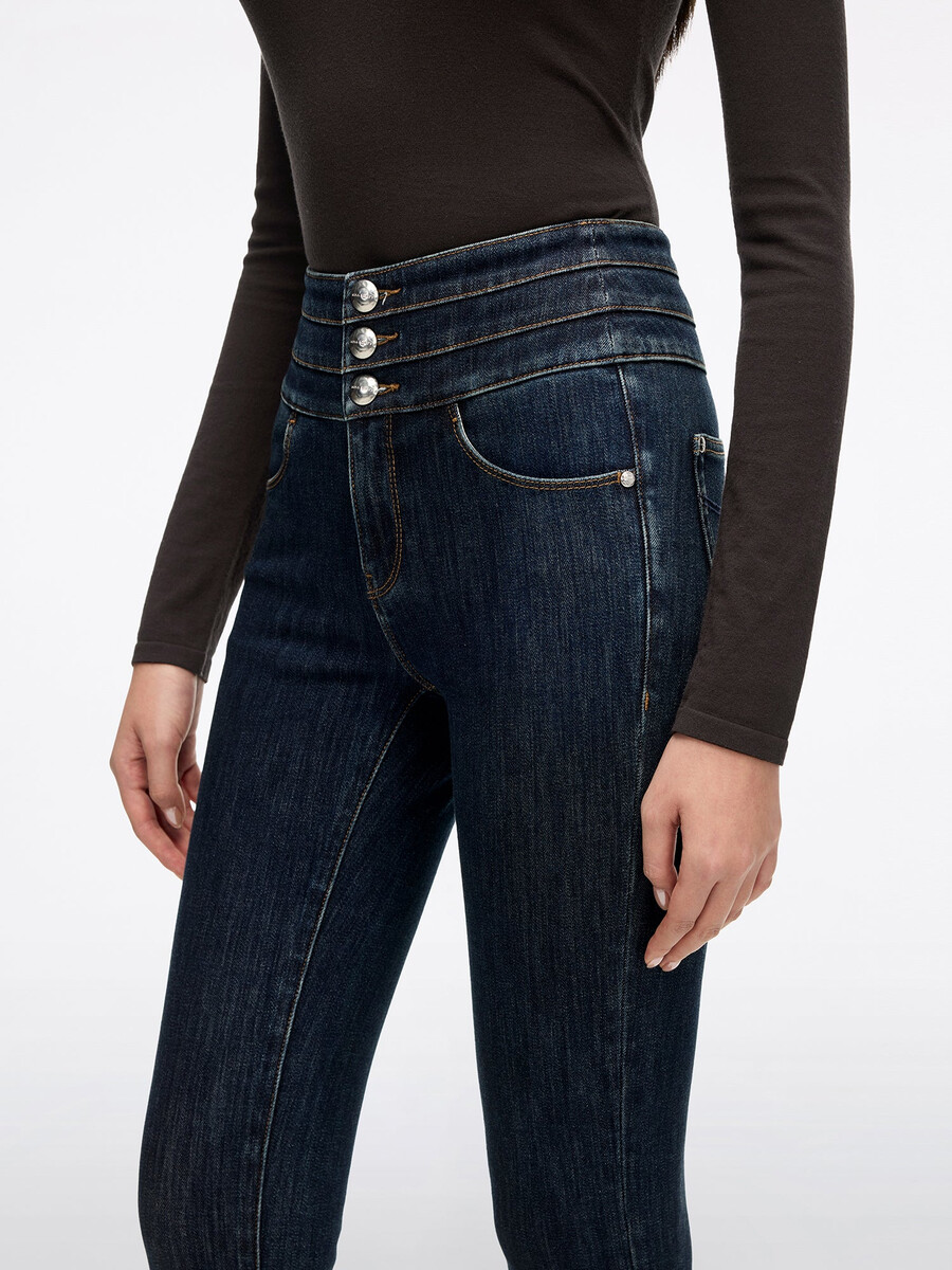 high waisted slim-fit jeans - blue attack
