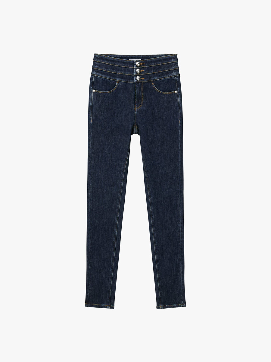 high waisted slim-fit jeans - blue attack