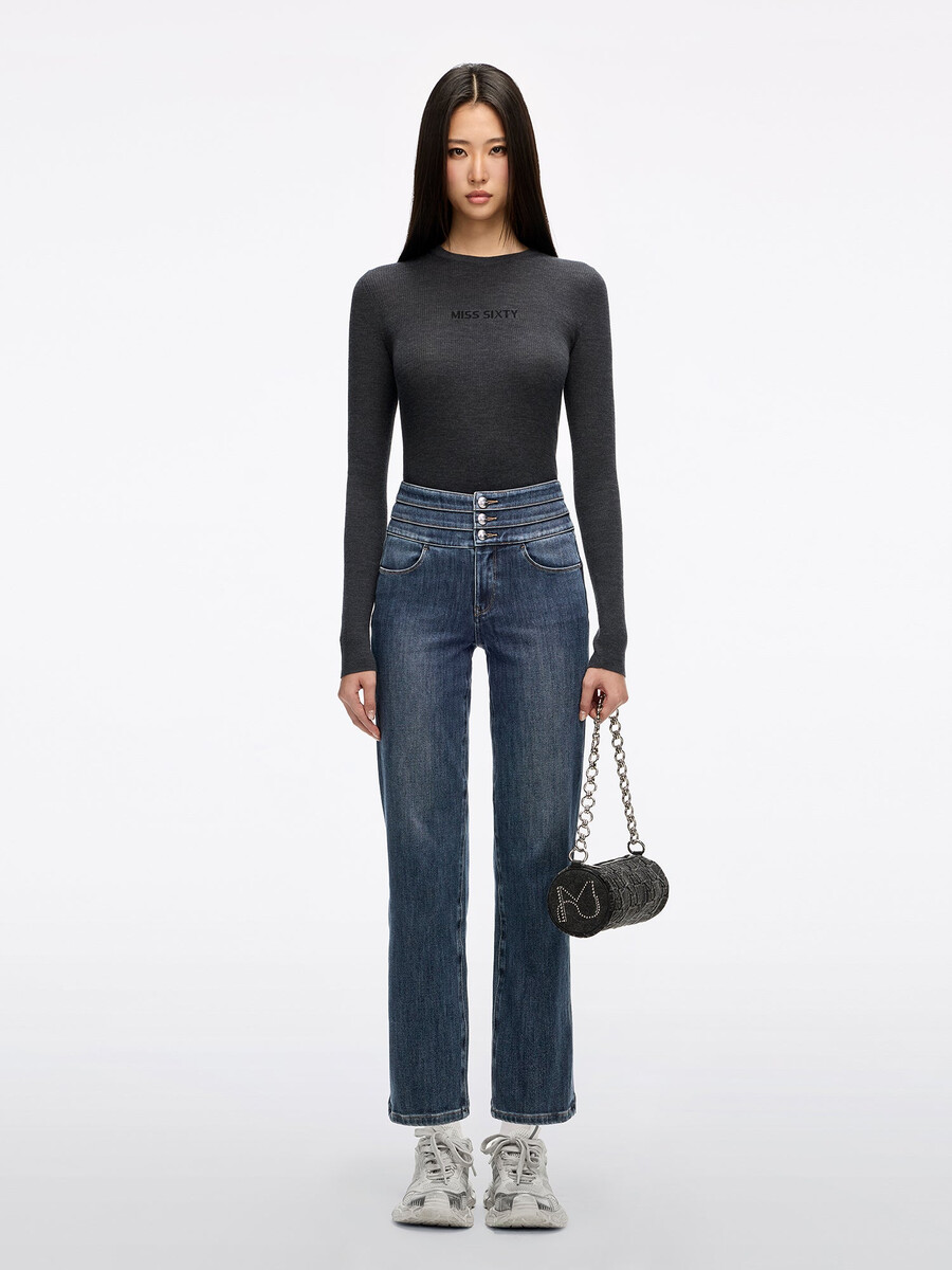 straight-fit jeans – blauer angriff