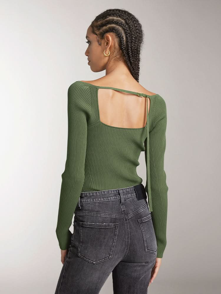 stricktop mit hohlmuster schmal geschnitten