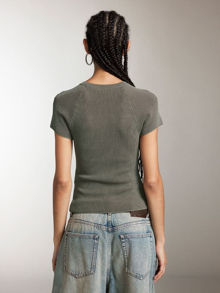 kurzes jacquard-stricktop