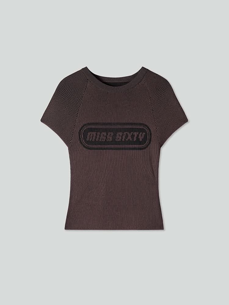 kurzes jacquard-stricktop