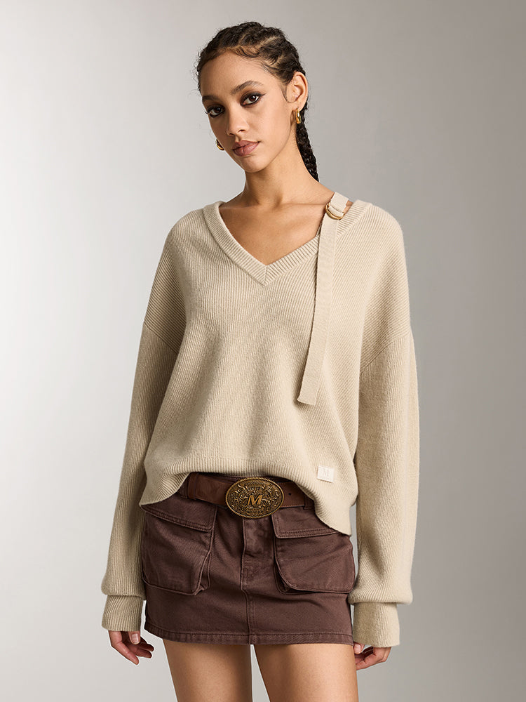 stilvolles stricktop mit v-ausschnitt