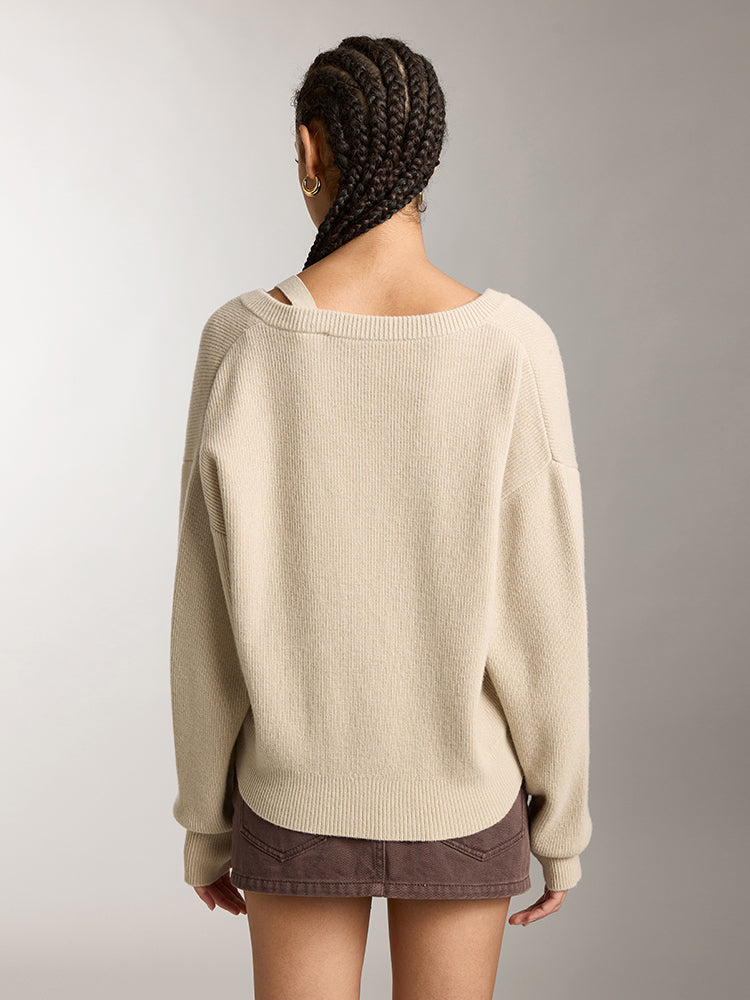 stilvolles stricktop mit v-ausschnitt