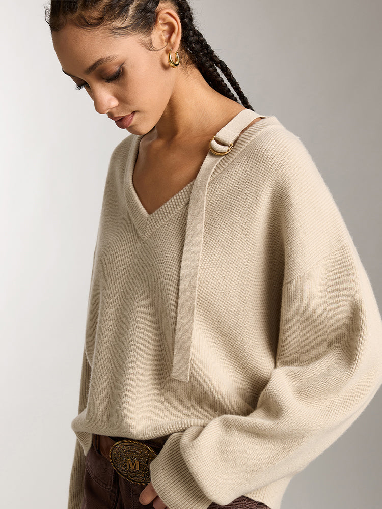 stilvolles stricktop mit v-ausschnitt