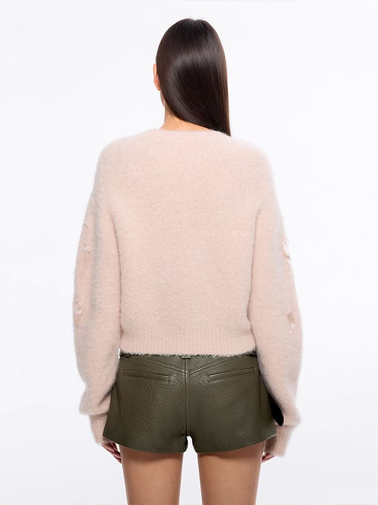 perlenbesetzter pullover