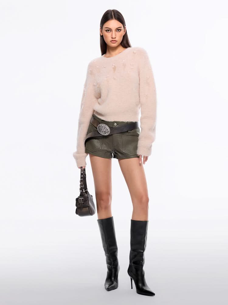 perlenbesetzter pullover