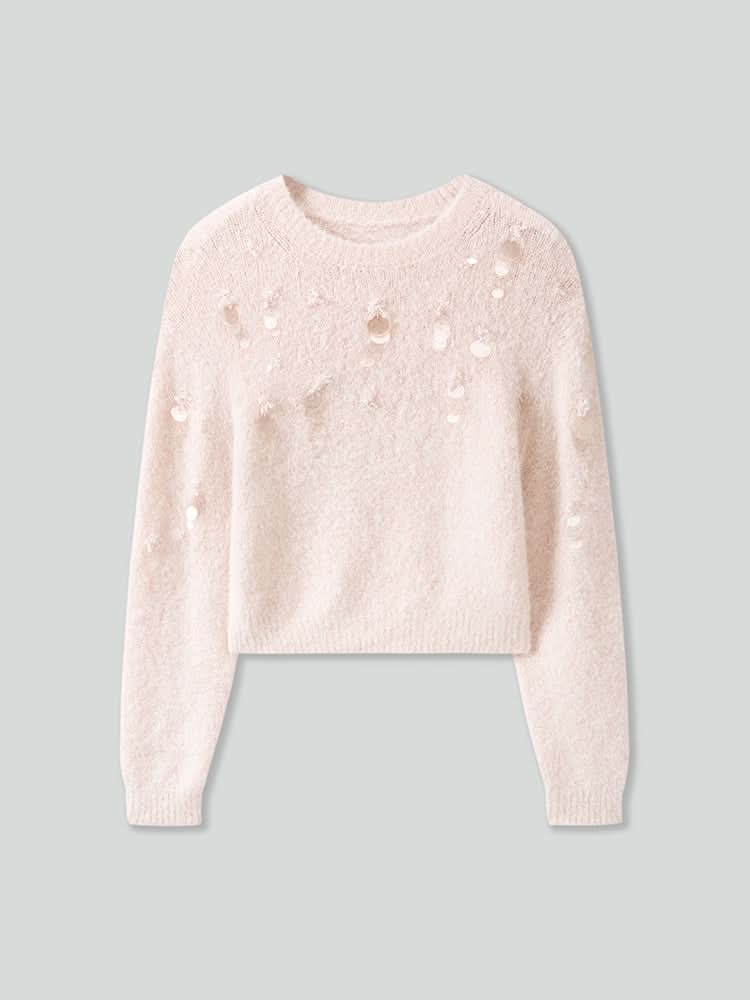 perlenbesetzter pullover