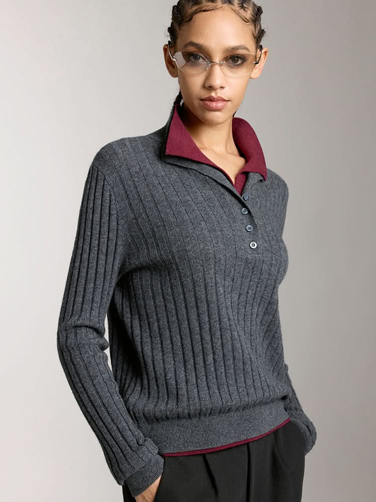 stricktop mit farbkontrasten