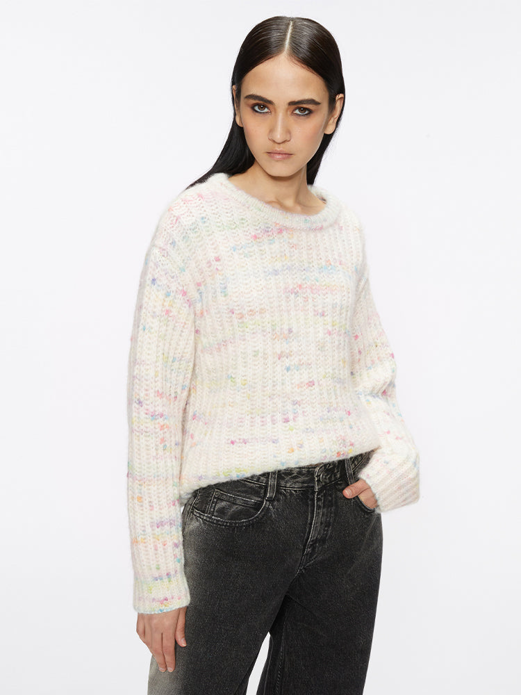 bunter gepunkteter pullover