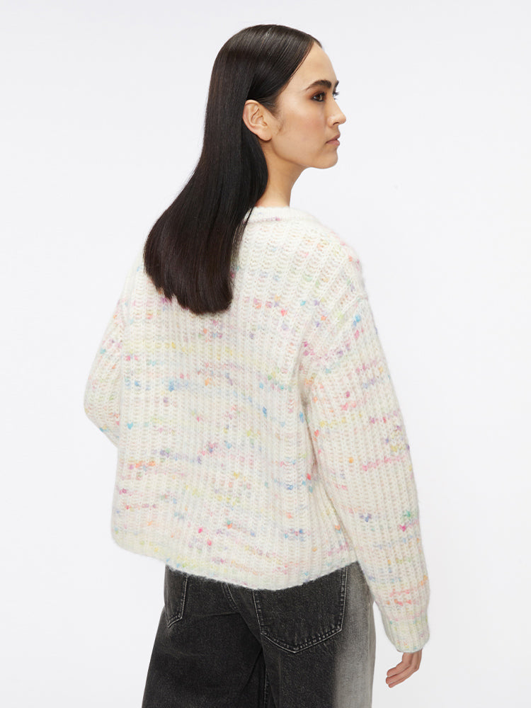 bunter gepunkteter pullover