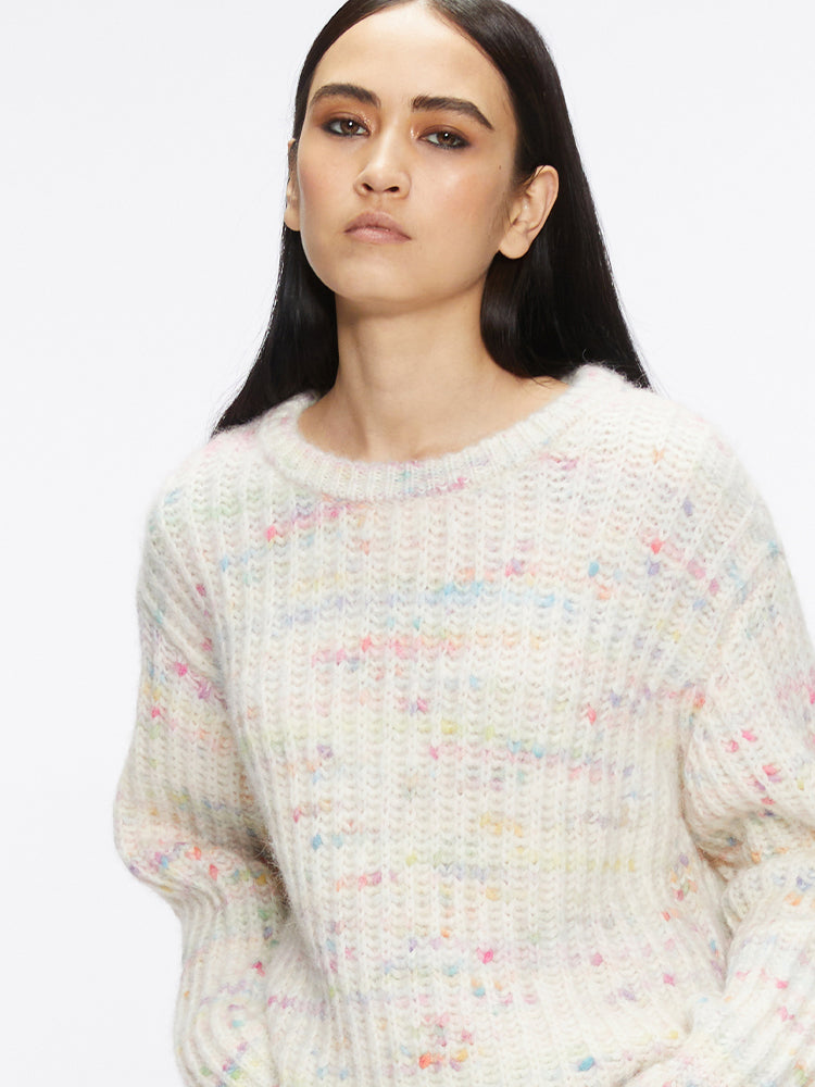 bunter gepunkteter pullover