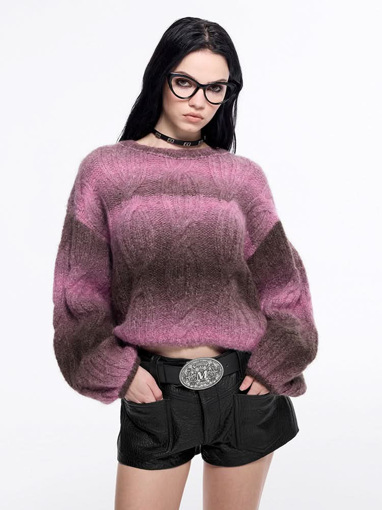 kurzer pullover mit farbverlauf