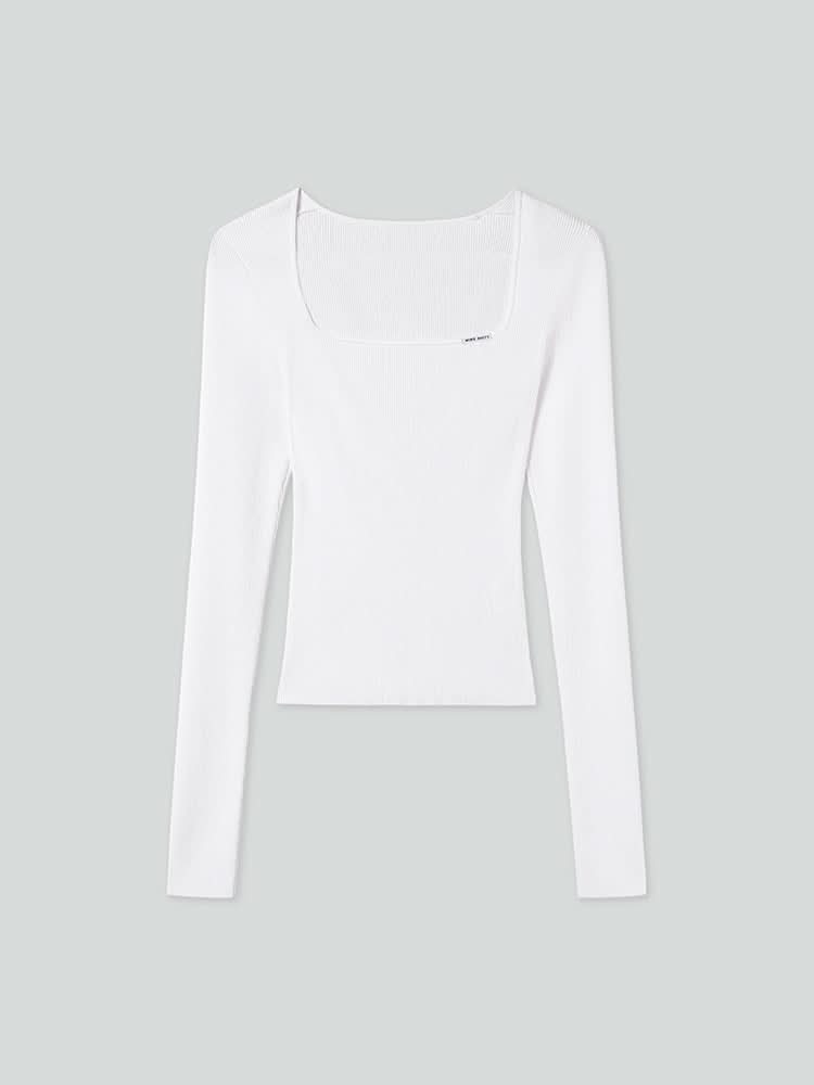 stricktop mit u-ausschnitt und schmaler passform