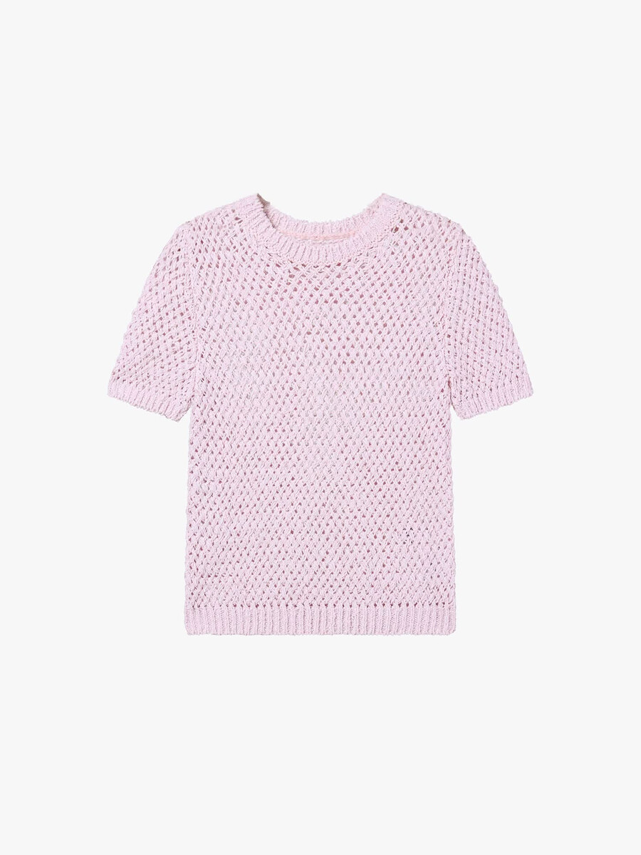 stricktop mit flügelverzierungen und perlen