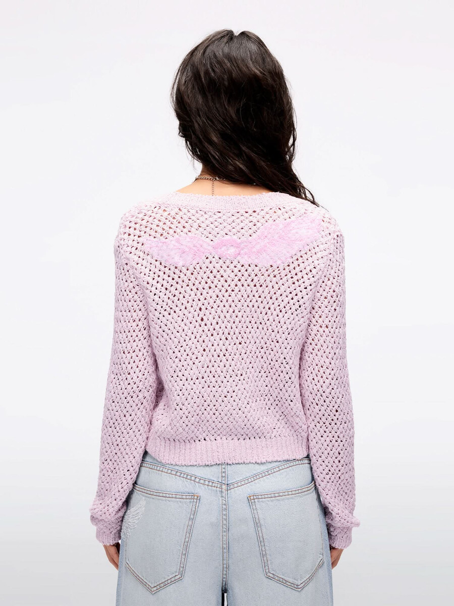 perlenbesetzter cardigan mit flügelverzierungen