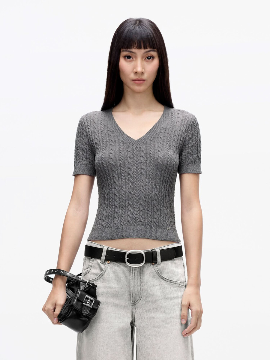 stricktop mit v-ausschnitt