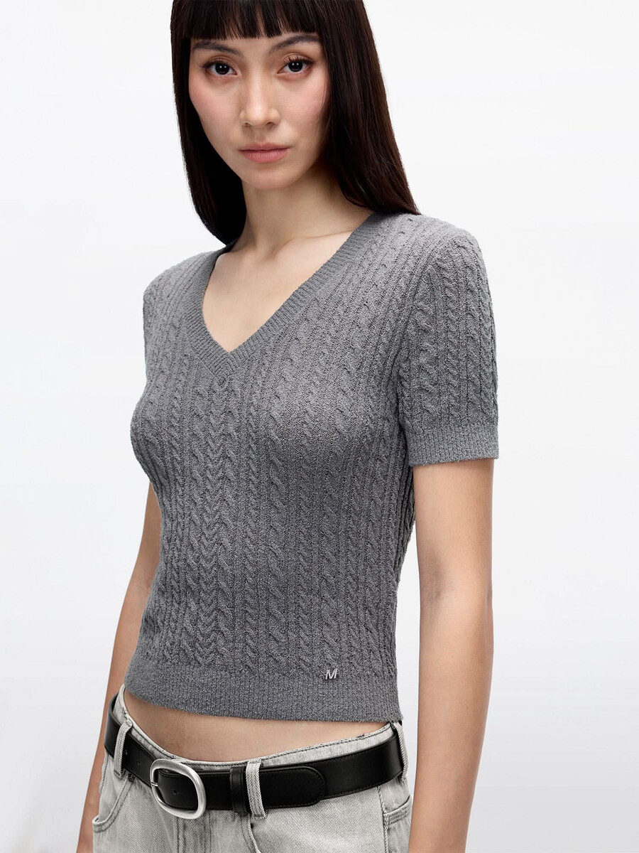 stricktop mit v-ausschnitt
