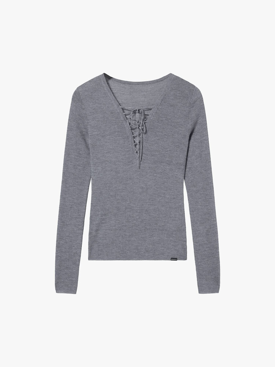 v-ausschnitt-pullover mit bindebändern