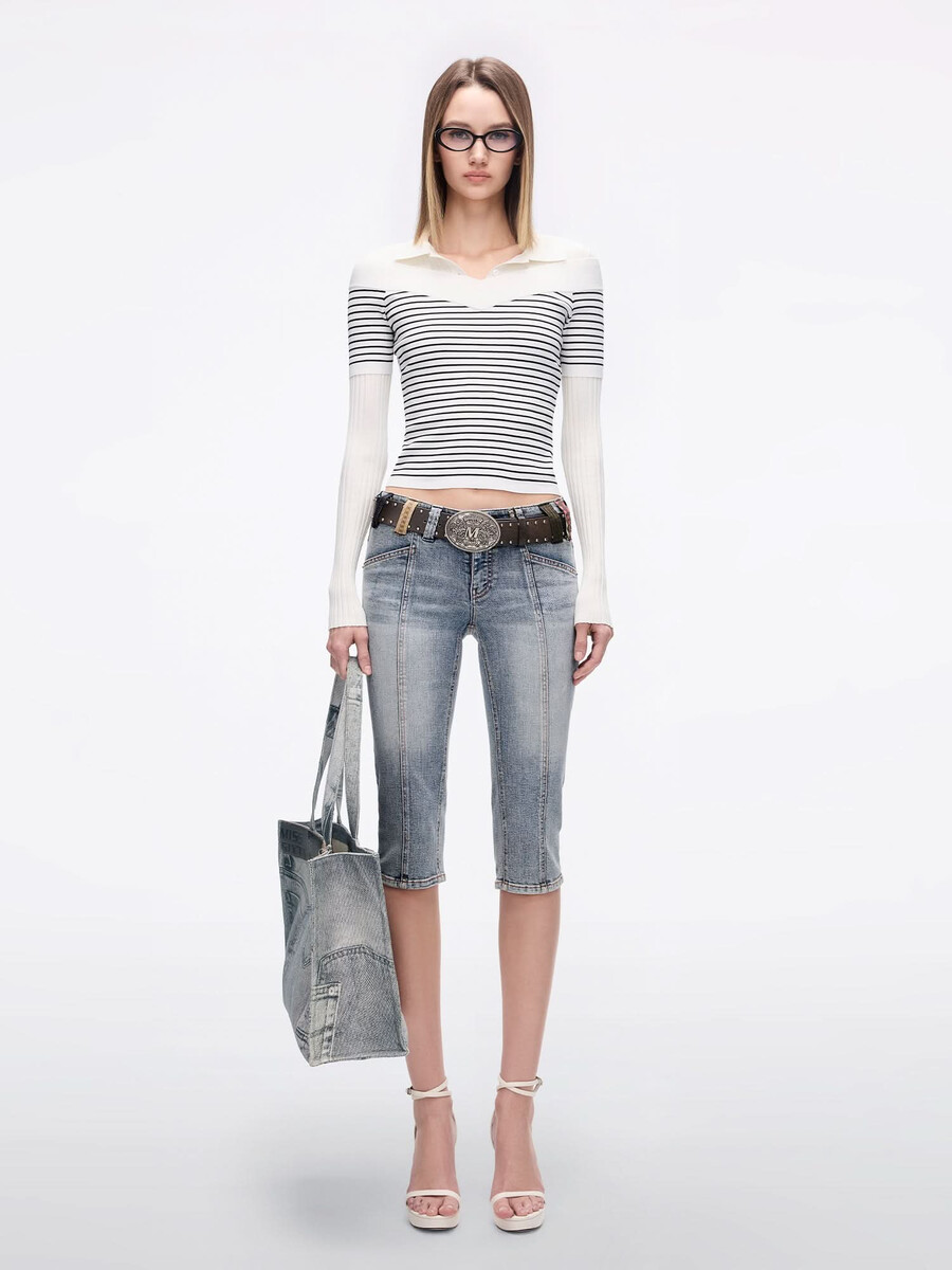 gestreiftes stricktop