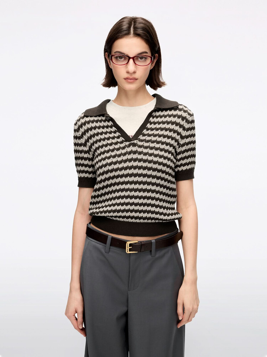 gestreifter strickpullover