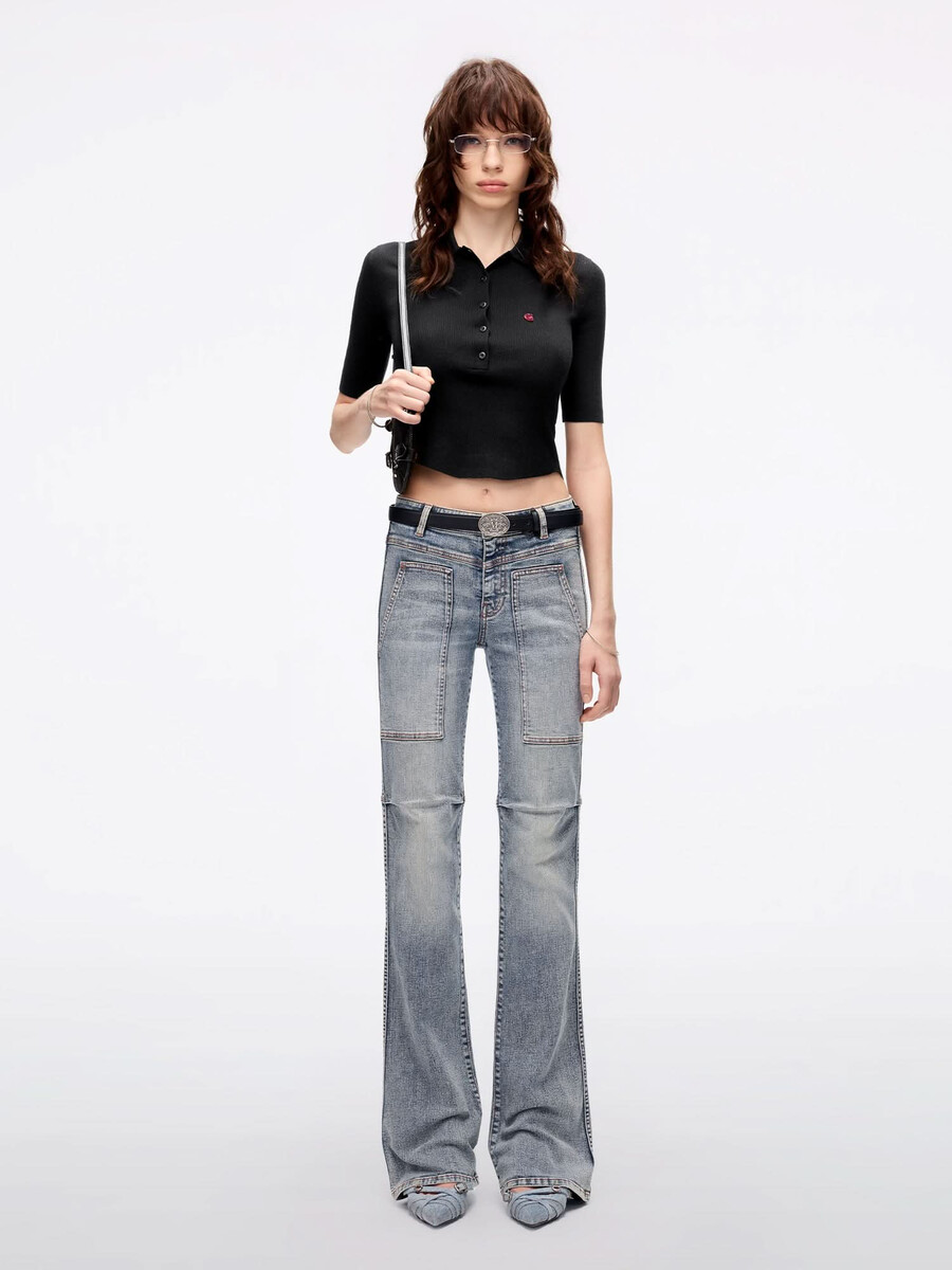 figurbetontes kurzes stricktop