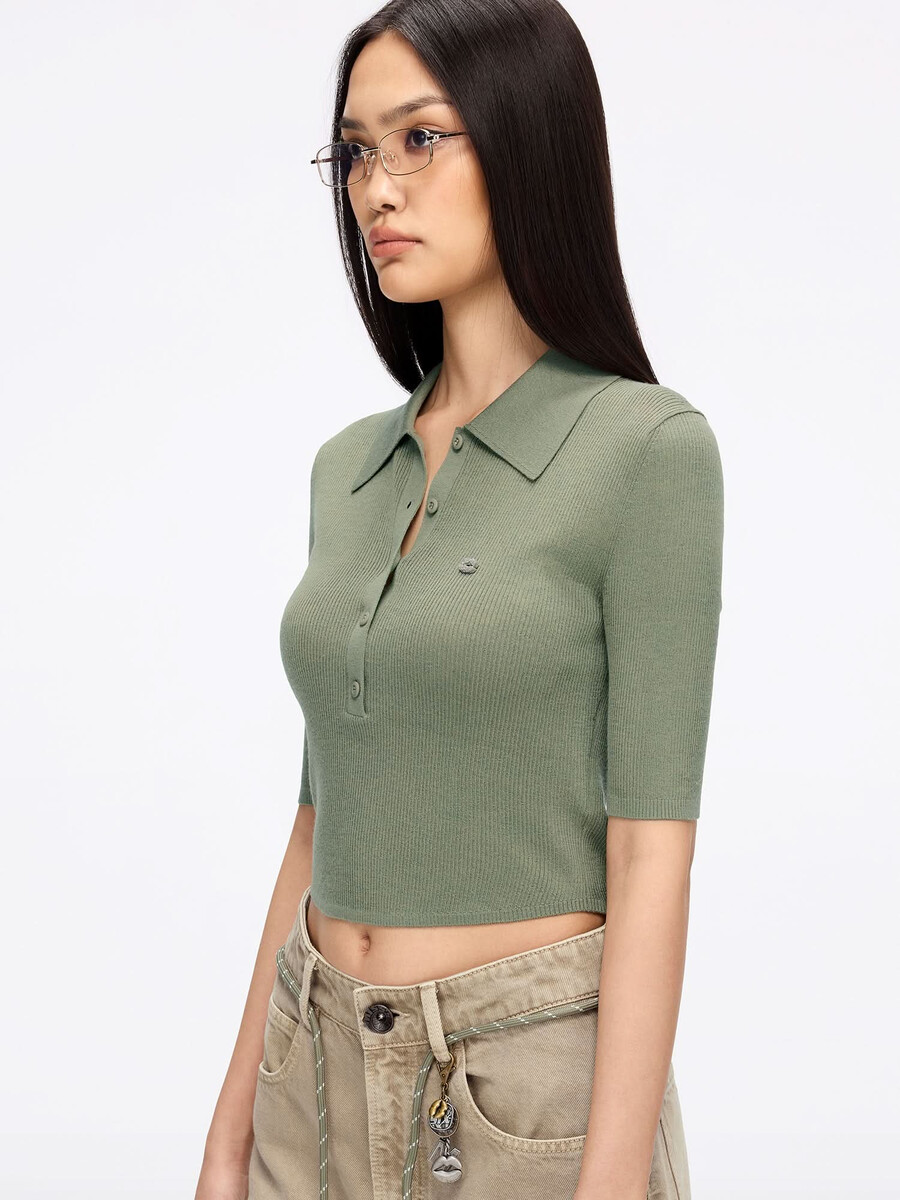figurbetontes kurzes stricktop