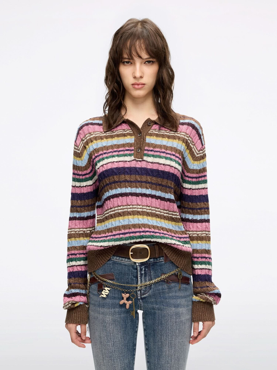 gestreifter strickpullover