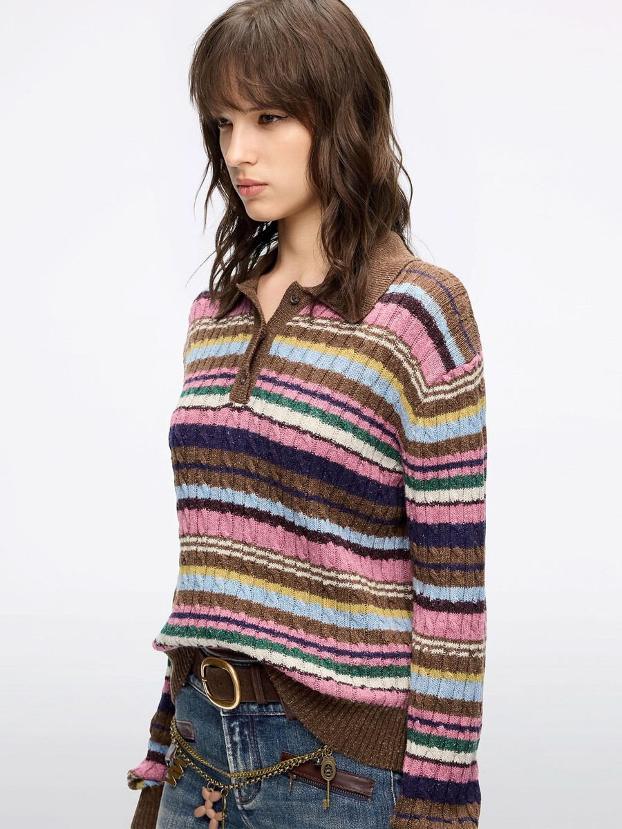 gestreifter strickpullover
