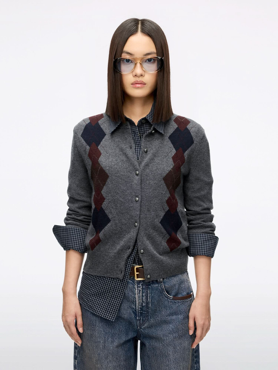 argyle-strickjacke